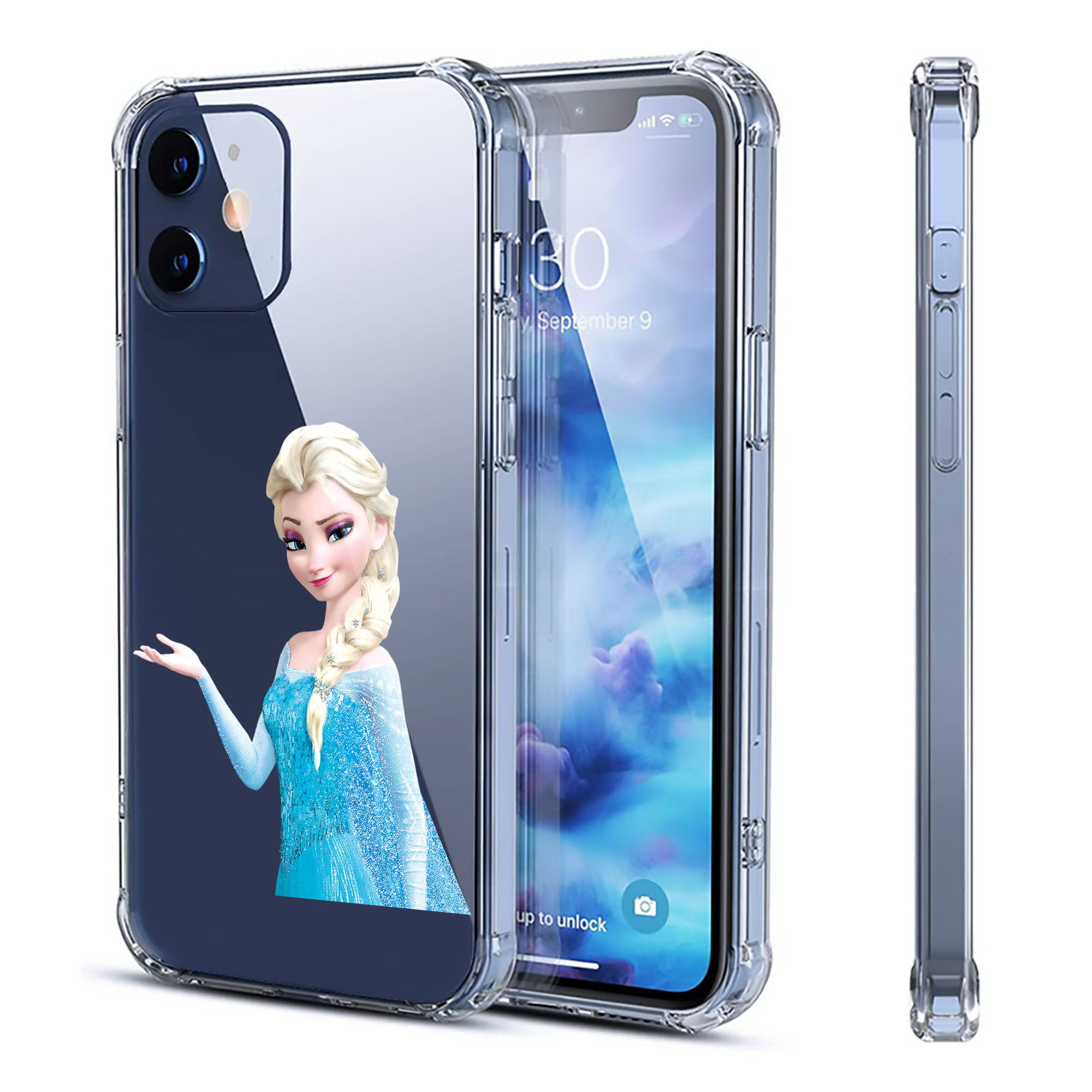 （画像用） アナと雪の女王 アンナ エルサ Frozen Anna Elsa 【iPhone 12シリーズ対応】透明スマホケース（クリアソフトケース）